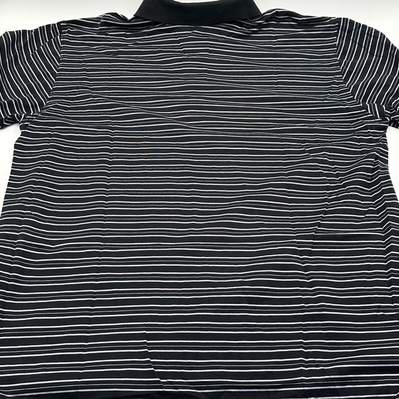 Peter Millar Mens Golf Polo Shirt Large Black Striped Short Sleeve Casual - Picture 7 of 9